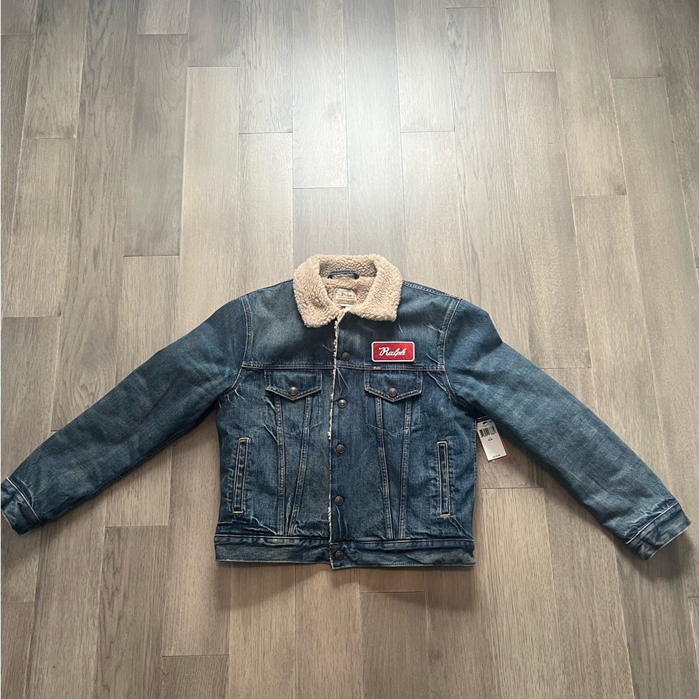 New with tags Polo Ralph Lauren sherpa lined denim trucker jacket size medium